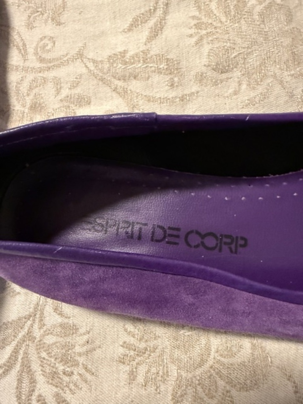 ESPRIT DE CORP purple suede flats 8B - Picture 3 of 5